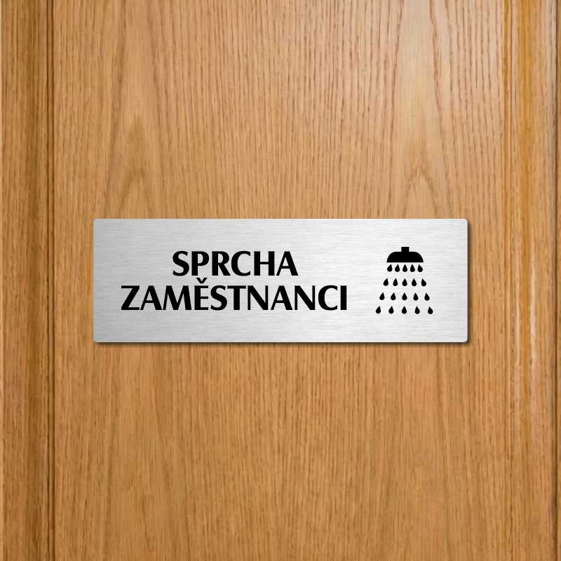 Sprcha zaměstnanci, 240x79mm, zlatá popiska s okrasným rámečkem  
